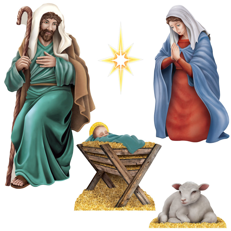 Nativity Scene Cutouts – 7"-28" – (5/Pkg)