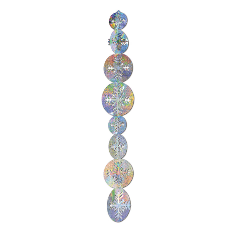 3-D Prismatic Snowflake Gleam 'N Garland – 21" – (2/Pkg) by Beistle for Christmas/Winter Metallic