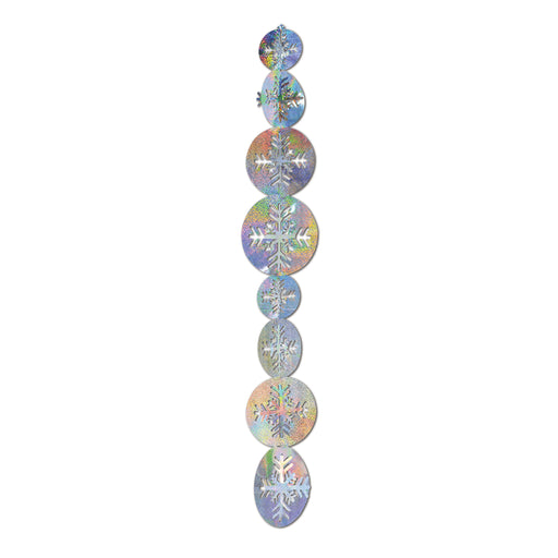 3-D Prismatic Snowflake Gleam 'N Garland – 21" – (2/Pkg) by Beistle for Christmas/Winter Metallic
