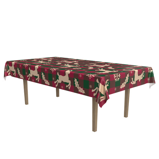 Christmas Fabric Tablecover – 55" x 90½" – (1/Pkg) by Beistle for Christmas/Winter Table Covers - Patterned