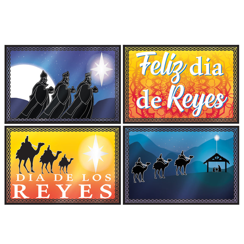 Foil Three Kings Day Cutouts – 8¼" x 12¼" – (4/Pkg) by Beistle for Christmas/Winter Foil