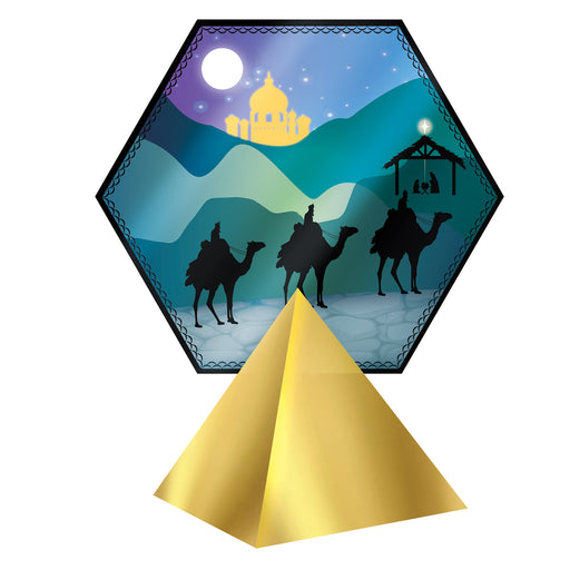 3-D Foil Three Kings Day Centerpiece – 11½" x 10¼" – (1/Pkg) by Beistle for Christmas/Winter 3-D