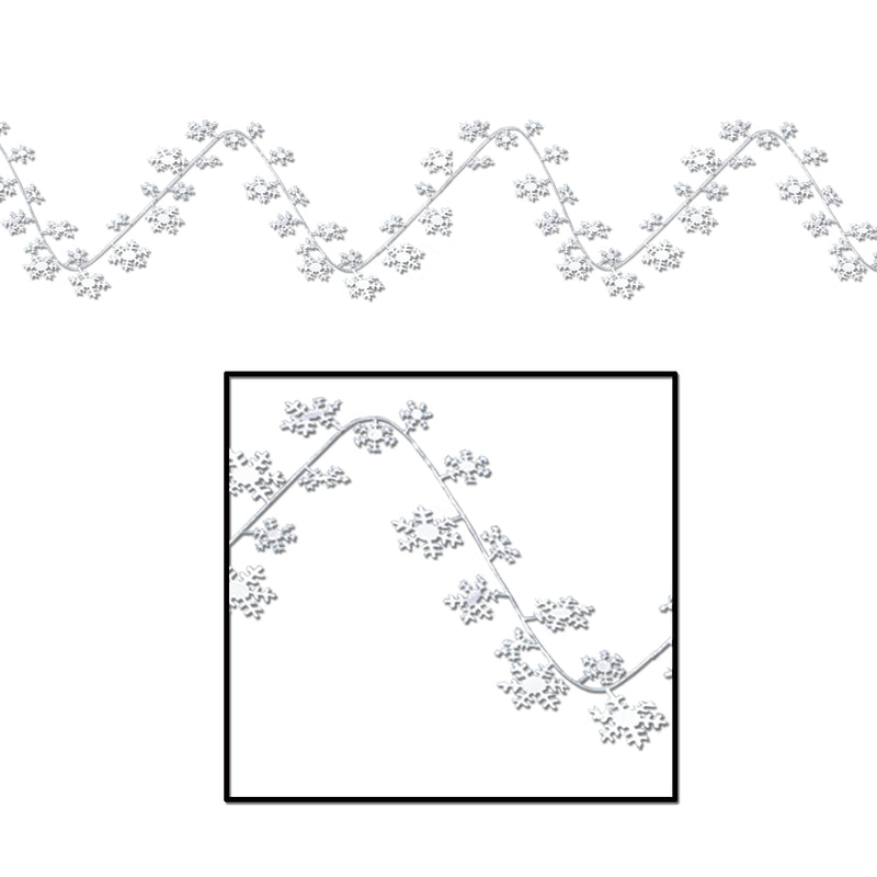Gleam 'N Flex Snowflake Garland – 25' – (1/Card) by Beistle for Christmas/Winter Wire Garland