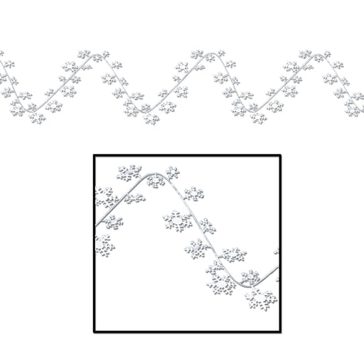Gleam 'N Flex Snowflake Garland – 25' – (1/Card) by Beistle for Christmas/Winter Wire Garland