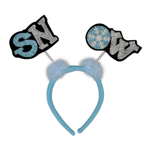 Glittered Snow Boppers – (1/Card) by Beistle for Christmas/Winter Boppers and Headbands