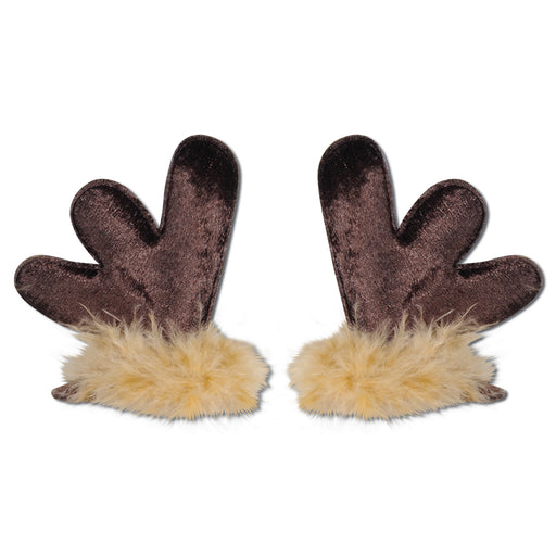 Antler Hair Clips – (1 Pair/Card) by Beistle for Christmas/Winter Hair Clips