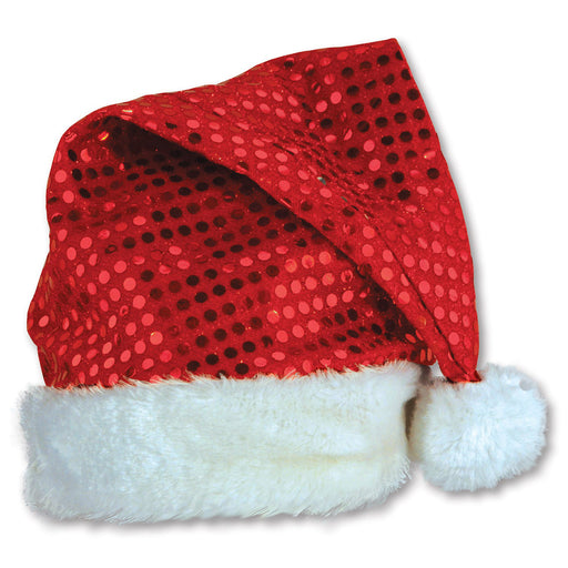 Sequin-Sheen Santa Hat – (1/Card) by Beistle for Christmas/Winter Fabric