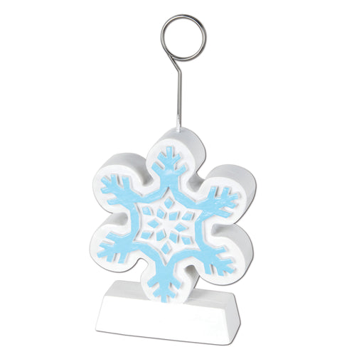 Snowflake Photo/Balloon Holder – 6 Oz by Beistle for Christmas/Winter Balloon/Photo Holders