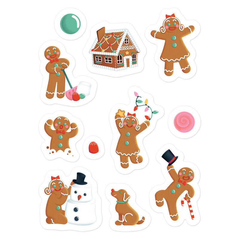 Gingerbread Stickers – 4¾" x 7½" – (4 Shs/Pkg) by Beistle for Christmas/Winter Stickers
