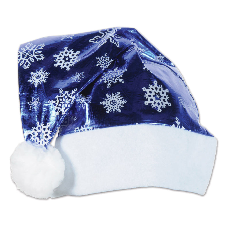 Metallic Blue Santa Hat – (1/Card)