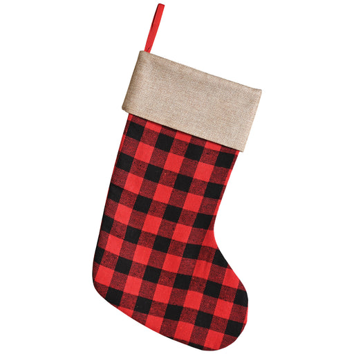 Plaid Stocking – 17" x 12" – (1/Tag) by Beistle for Christmas/Winter Stockings