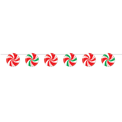 Peppermint Streamer – 7" x 8' – (1/Pkg) by Beistle for Christmas/Winter Streamers