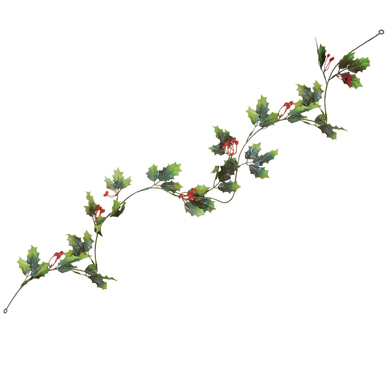 Holly & Berry Garland – 6' – (1/Card)
