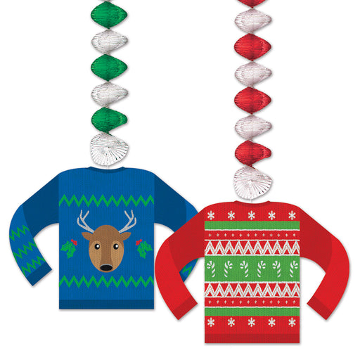 Ugly Sweater Danglers – 30" – (2/Pkg) by Beistle for Christmas/Winter Danglers
