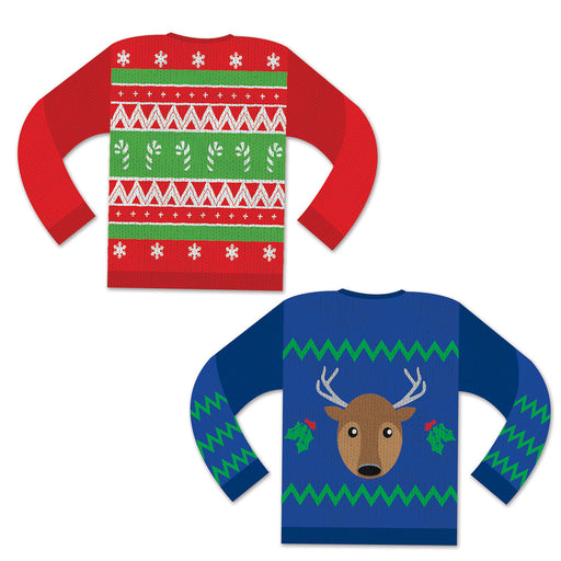 Ugly Sweater Cutouts – 14¾" – (2/Pkg) by Beistle for Christmas/Winter Printed