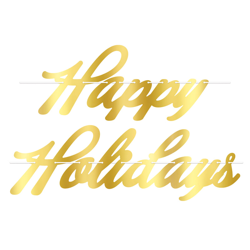 Foil Happy Holidays Streamer – 8" x 4' – (1/Pkg) by Beistle for Christmas/Winter Streamers