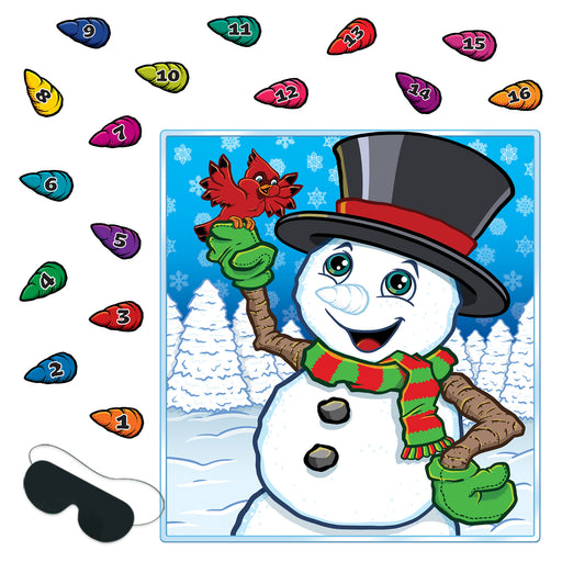 Pin The Nose On The Snowman Game – 19" x 17½" – (1/Pkg) by Beistle for Christmas/Winter Games
