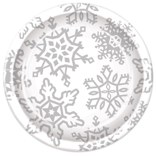 Snowflake Plates – 9" – (8/Pkg) by Beistle for Christmas/Winter Plates-Dinner