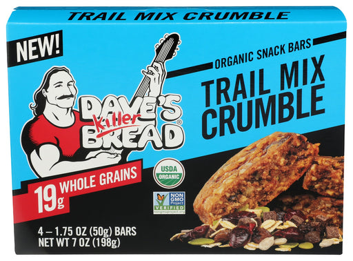 DAVES KILLER BREAD: Trail Mix Crumble Snack Bar 4 Count, 7 oz