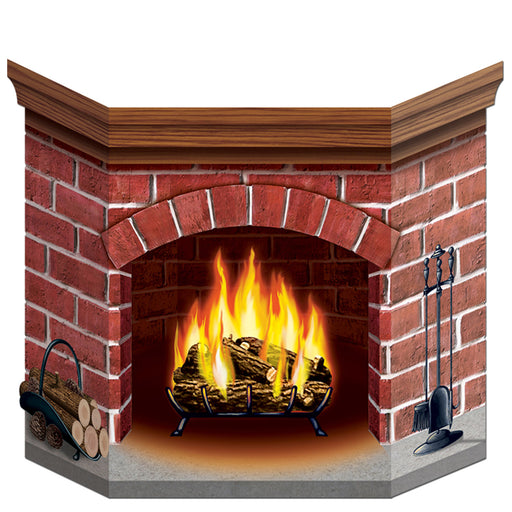 Brick Fireplace Stand-Up – 3' 1" x 25" – (1/Pkg) by Beistle for Christmas/Winter Photo Props