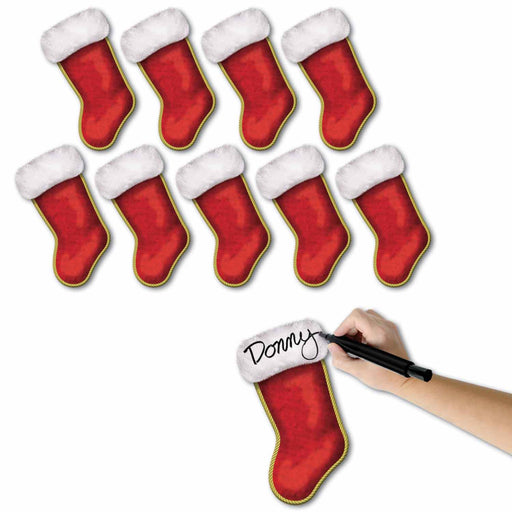 Mini Christmas Stocking Cutouts – 7¼" – (10/Pkg) by Beistle for Christmas/Winter Printed