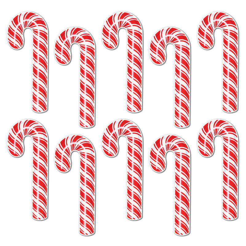 Mini Candy Cane Cutouts – 7½" – (10/Pkg)