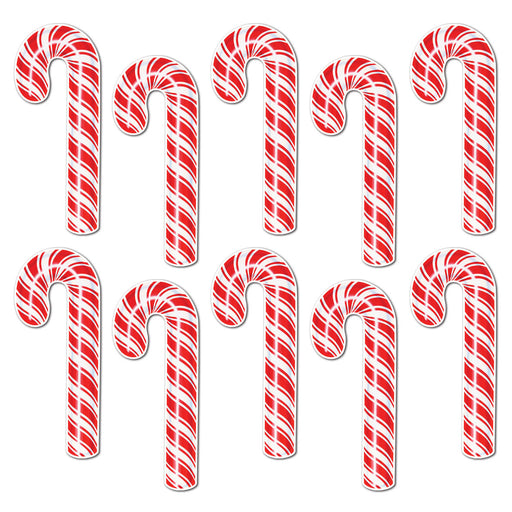 Mini Candy Cane Cutouts – 7½" – (10/Pkg) by Beistle for Christmas/Winter Printed