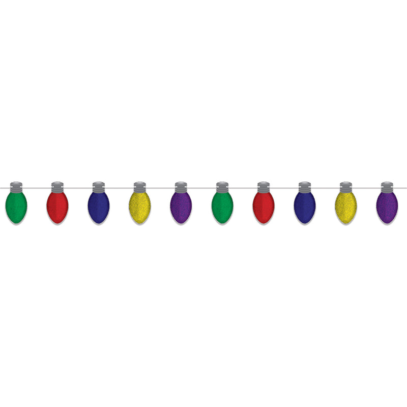 Christmas Light Bulb Streamer – 8¾" x 5' 6" – (1/Pkg) by Beistle for Christmas/Winter Streamers