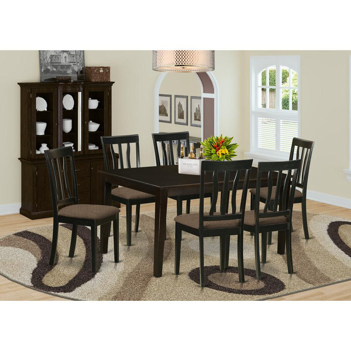 CAAN7-CAP-C 7 PC Dining room set for 6-Dining Table and 6 Dining Chairs