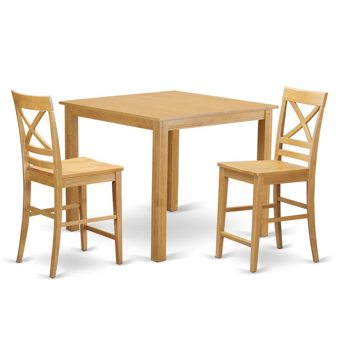 3  Pc  counter  height  pub  set  -  high  top  Table  and  2  Kitchen  Dining  Chairs.
