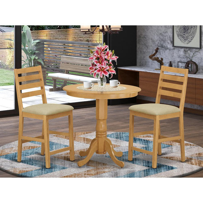 JACF3-OAK-C 3 Pc counter height Dining room set-pub Table and 2 counter height Chairs