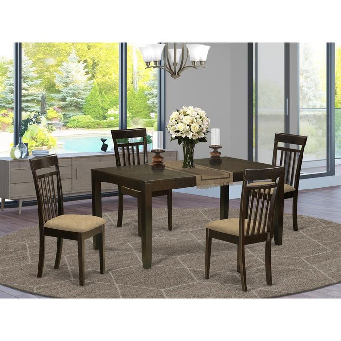 LYCA5-CAP-C 5 Pc Dining room set-Dining Table with Leaf Plus 4 Kitchen Chairs
