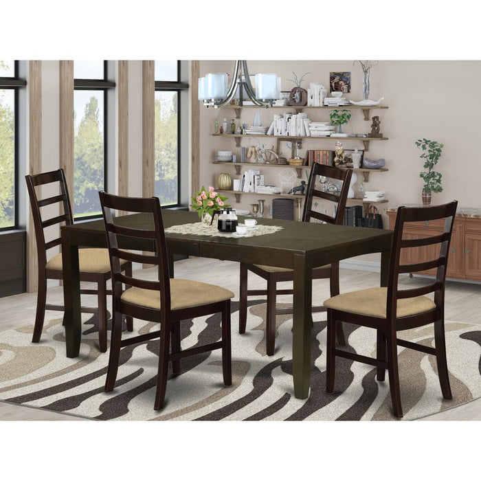 LYPF5-CAP-C 5 Pc Dining room set for 4-Table with Leaf and 4 Chairs for Dining room