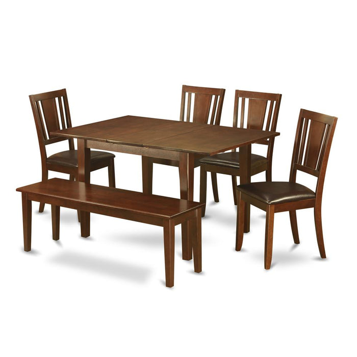 6  Pc  Kitchen  nook  Dining  set-breakfast  nook  and  4  Dining  Chairs  and  Bench