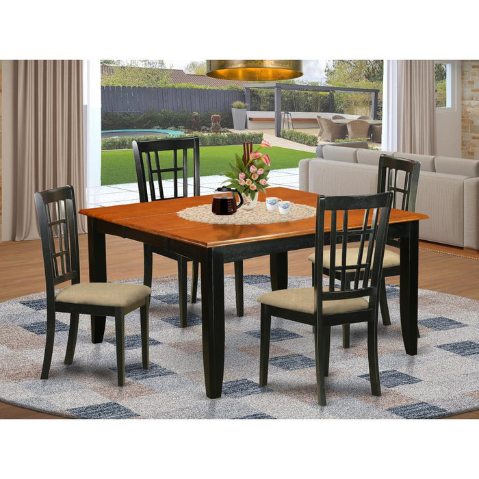 PFNI5-BCH-C 5 Pc Dining room set-Dining Table and 4 Wood Dining Chairs
