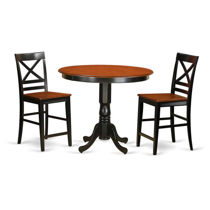 3  Pc  counter  height  pub  set-pub  Table  and  2  bar  stools  with  backs