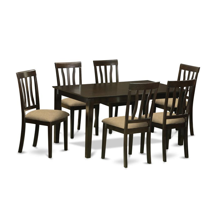 CAAN7-CAP-C 7 PC Dining room set for 6-Dining Table and 6 Dining Chairs