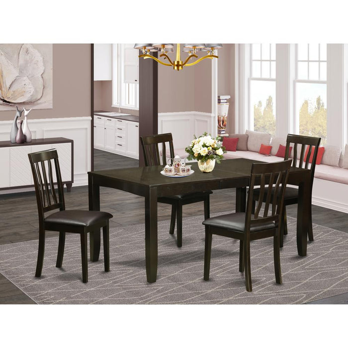 5  Pc  Dining  set-Dining  Table  with  Leaf  and  4  Dining  Chairs