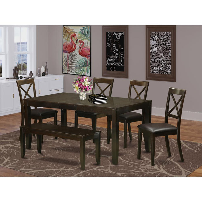 6  PC  Dining  Table  with  bench-Kitchen  Tables  Plus  4  Dining  Chairs  and  Bench