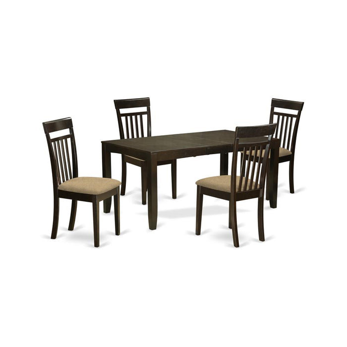 LYCA5-CAP-C 5 Pc Dining room set-Dining Table with Leaf Plus 4 Kitchen Chairs