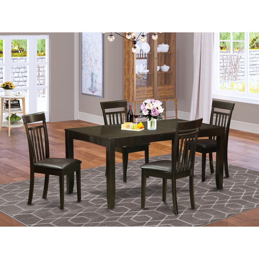 5 Pc Dining room set for 4-Table with Leaf and 4 Dining Chairs — No ...