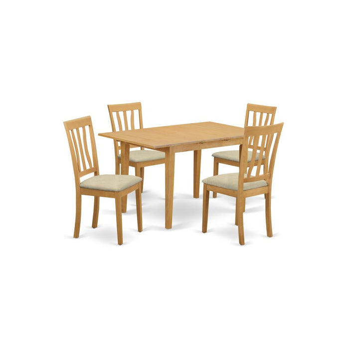 NOAN5-OAK-C 5 Pc Dining room set - Kitchen dinette Table and 4 Dining Chairs