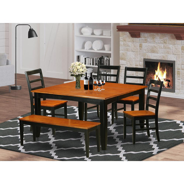 6-PC  Dining  room  set  with  bench-Kitchen  Tables  and  4  Dining  Chairs  Plus  bench