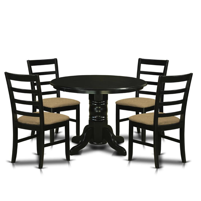 SHPF5-BLK-C 5 Pc Dining room set for 4-Dining Table and 4 Dining Chairs
