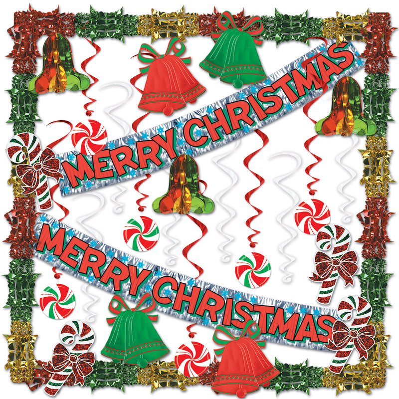 Merry Christmas Metallic Decorating Kit by Beistle for Christmas/Winter Seasonal