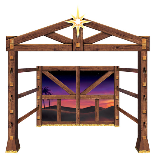 Nativity Scene Photo Prop Stand-Up – 8' 3½" x 8' 3¼" – (1/Box) by Beistle for Christmas/Winter Photo Props