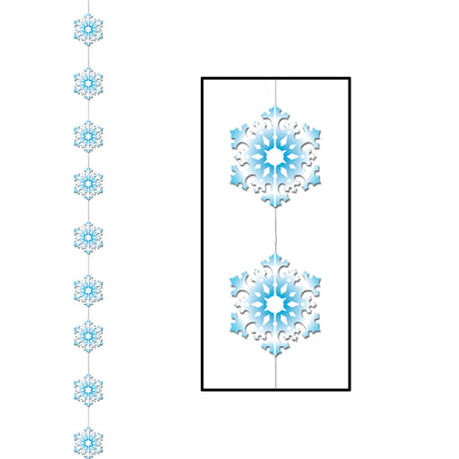 Snowflake Stringer – 6' 6" – (1/Pkg) by Beistle for Christmas/Winter Stringers