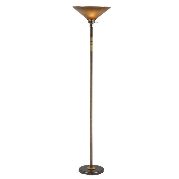 70" Height Metal Torchiere in Rust