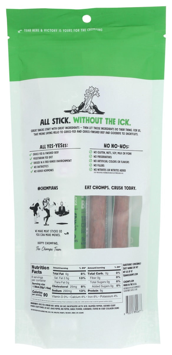 CHOMPS: Sticks Jalapeno Beef, 9.2 OZ