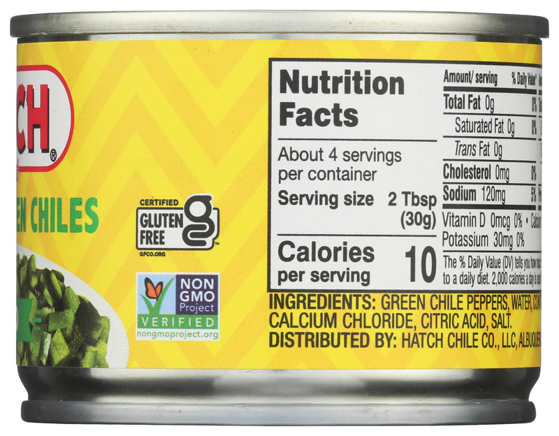 HATCH: Chopped Green Chiles Mild, 4 oz